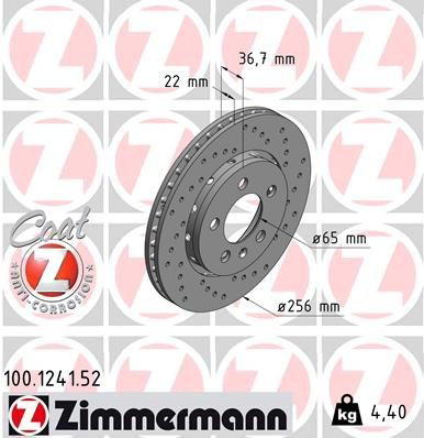 Do koszyka 100124152 Zimmermann Tarcza hamulcowa tylna