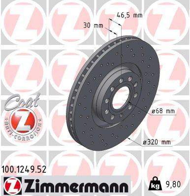 Tarcza hamulcowa przednia Zimmermann 100124952 cena, od 72,61 USD