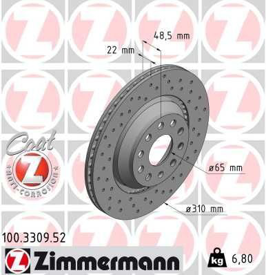 100330952 Zimmermann Tarcza hamulcowa tylna