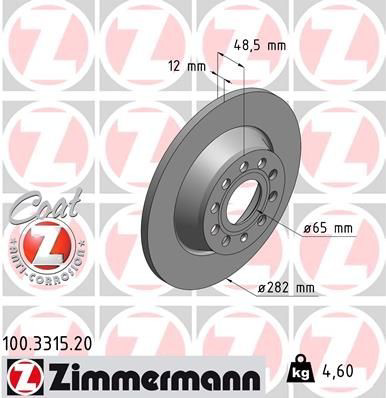 100331520 Zimmermann Tarcza hamulcowa tylna