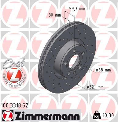 100331852 Zimmermann Tarcza hamulcowa przednia