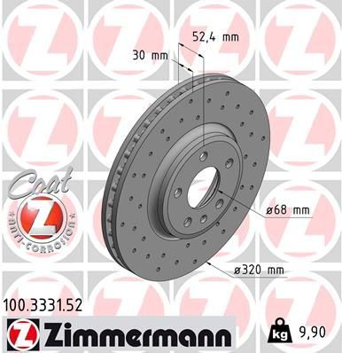 Tarcza hamulcowa przednia Zimmermann 100333152 cena, od 74,80 USD