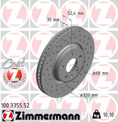 100335552 Zimmermann Tarcza hamulcowa przednia