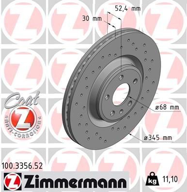 100335652 Zimmermann Tarcza hamulcowa przednia