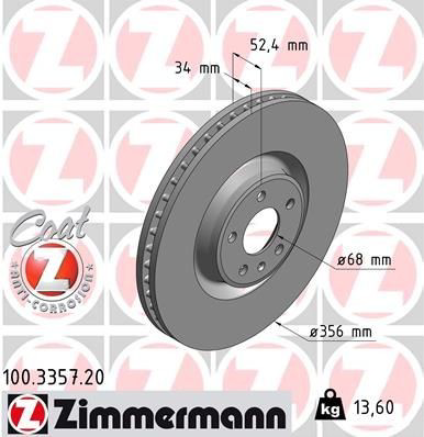 Do koszyka 100335720 Zimmermann Tarcza hamulcowa przednia