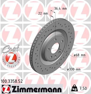 Tarcza hamulcowa tylna Zimmermann 100335852 cena, od 68,05 USD