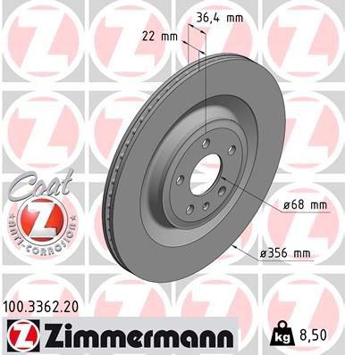 Tarcza hamulcowa tylna Zimmermann 100336220 cena, od 104,64 USD