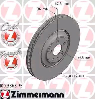 100336375 Zimmermann Tarcza hamulcowa przednia