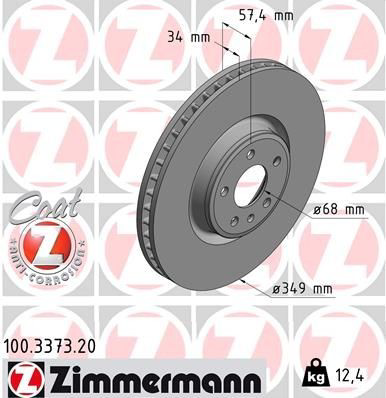 100337320 Zimmermann Tarcza hamulcowa przednia