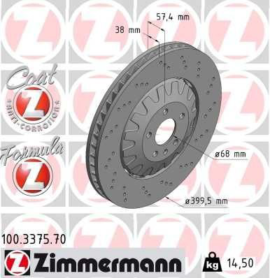 100337570 Zimmermann Tarcza hamulcowa przednia
