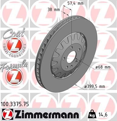 100337575 Zimmermann Tarcza hamulcowa przednia