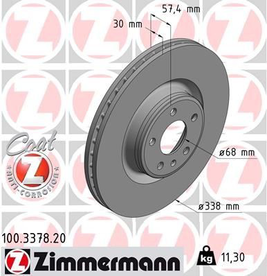 100337820 Zimmermann Tarcza hamulcowa przednia