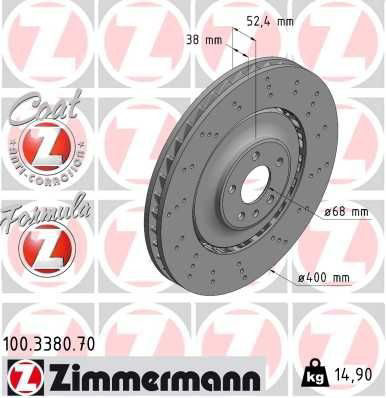 100338070 Zimmermann Tarcza hamulcowa przednia