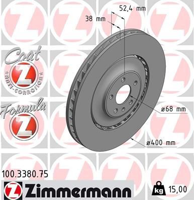 Do koszyka 100338075 Zimmermann Tarcza hamulcowa przednia