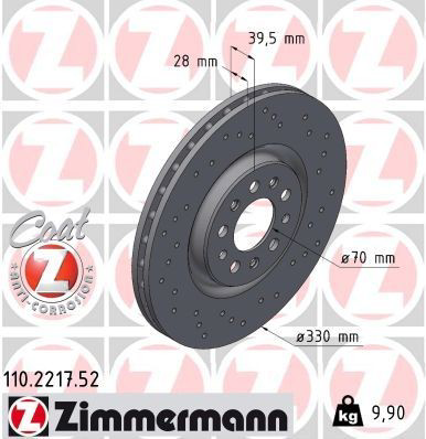 110221752 Zimmermann Tarcza hamulcowa przednia