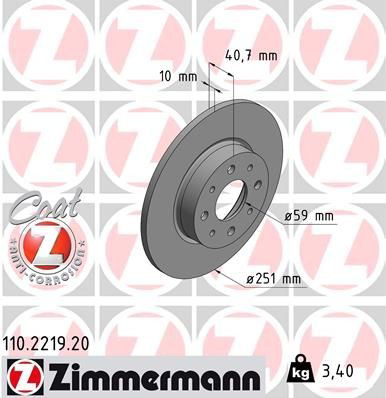 110221920 Zimmermann Tarcza hamulcowa tylna
