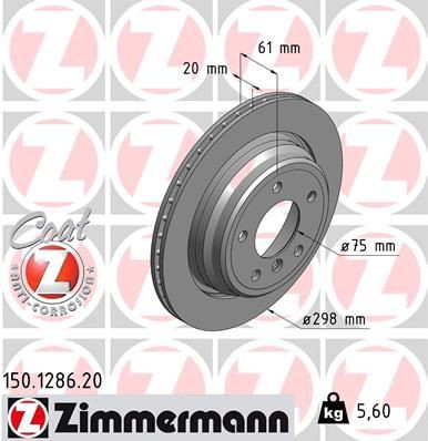 150128620 Zimmermann Tarcza hamulcowa tylna