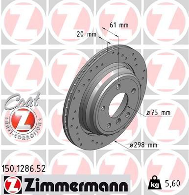 Do koszyka 150128652 Zimmermann Tarcza hamulcowa tylna