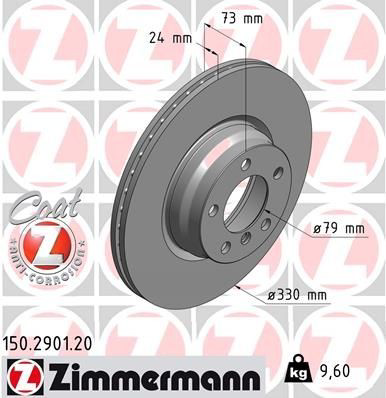 150290120 Zimmermann Tarcza hamulcowa przednia