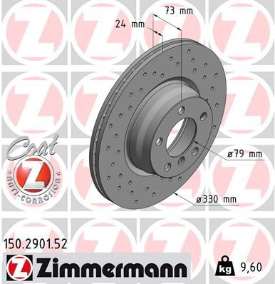 Tarcza hamulcowa przednia Zimmermann 150290152 cena, od 93,07 USD