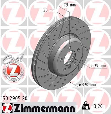 150290520 Zimmermann Tarcza hamulcowa przednia