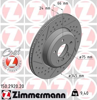 150292020 Zimmermann Tarcza hamulcowa tylna