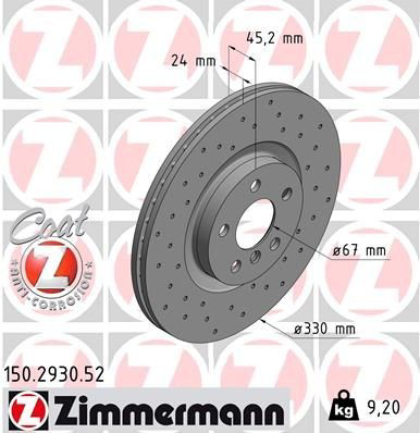 Tarcza hamulcowa przednia 150293052 Zimmermann