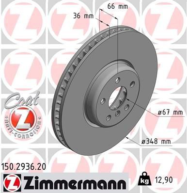 Tarcza hamulcowa przednia 150293620 Zimmermann