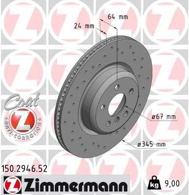 Tarcza hamulcowa tylna 150294652 Zimmermann