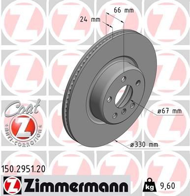 Tarcza hamulcowa przednia Zimmermann 150295120 cena, od 116,46 USD