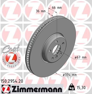 150295420 Zimmermann Tarcza hamulcowa przednia