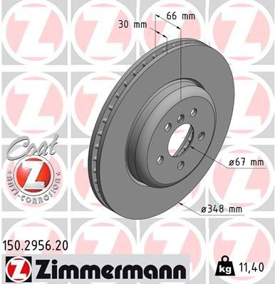 Tarcza hamulcowa przednia 150295620 Zimmermann