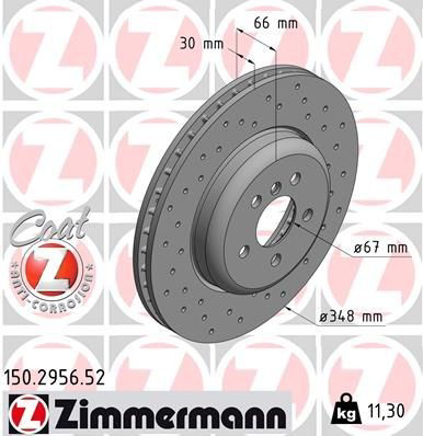 Tarcza hamulcowa przednia 150295652 Zimmermann
