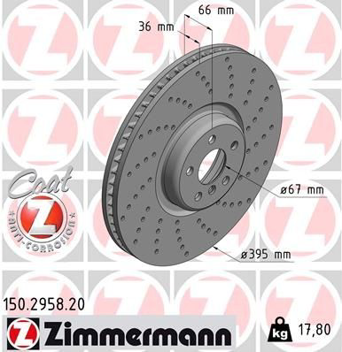 150295820 Zimmermann Tarcza hamulcowa przednia