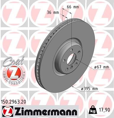 Tarcza hamulcowa przednia 150296320 Zimmermann