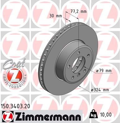 Do koszyka 150340320 Zimmermann Tarcza hamulcowa przednia