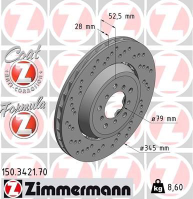 150342170 Zimmermann Tarcza hamulcowa tylna
