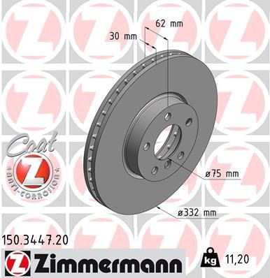150344720 Zimmermann Tarcza hamulcowa przednia