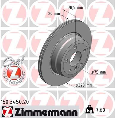 150345020 Zimmermann Tarcza hamulcowa tylna