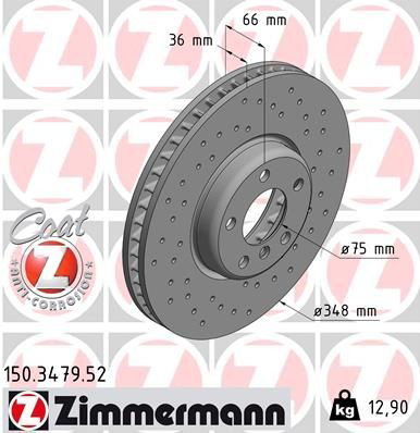 150347952 Zimmermann Tarcza hamulcowa przednia