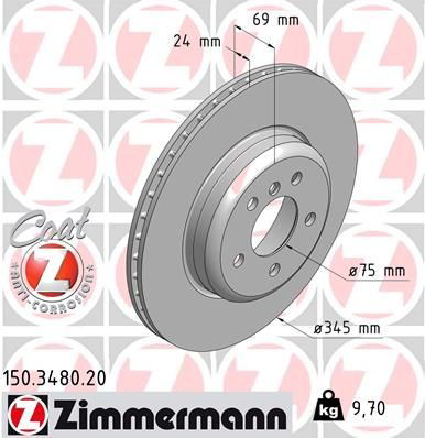 Tarcza hamulcowa tylna Zimmermann 150348020 cena, od 107,17 USD