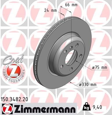 Do koszyka 150348220 Zimmermann Tarcza hamulcowa przednia