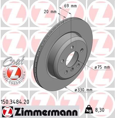 150348420 Zimmermann Tarcza hamulcowa tylna