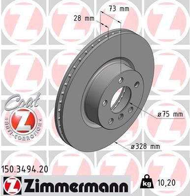 150349420 Zimmermann Tarcza hamulcowa przednia