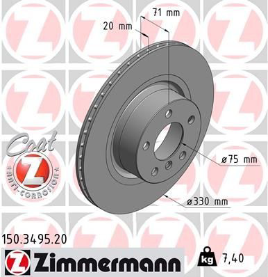 150349520 Zimmermann Tarcza hamulcowa tylna