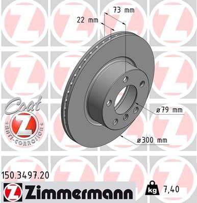 150349720 Zimmermann Tarcza hamulcowa przednia