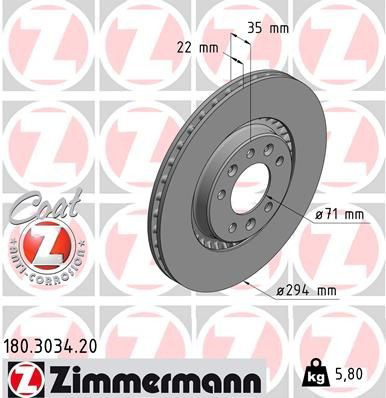 180303420 Zimmermann Tarcza hamulcowa tylna