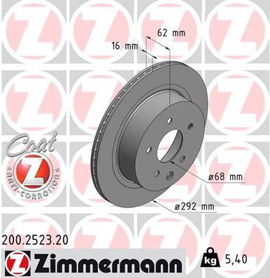 200252320 Zimmermann Tarcza hamulcowa tylna