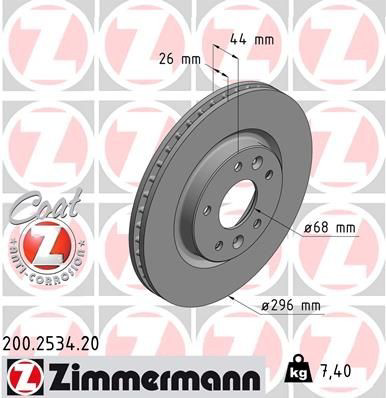 200253420 Zimmermann Tarcza hamulcowa przednia