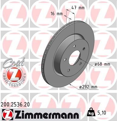 200253620 Zimmermann Tarcza hamulcowa tylna